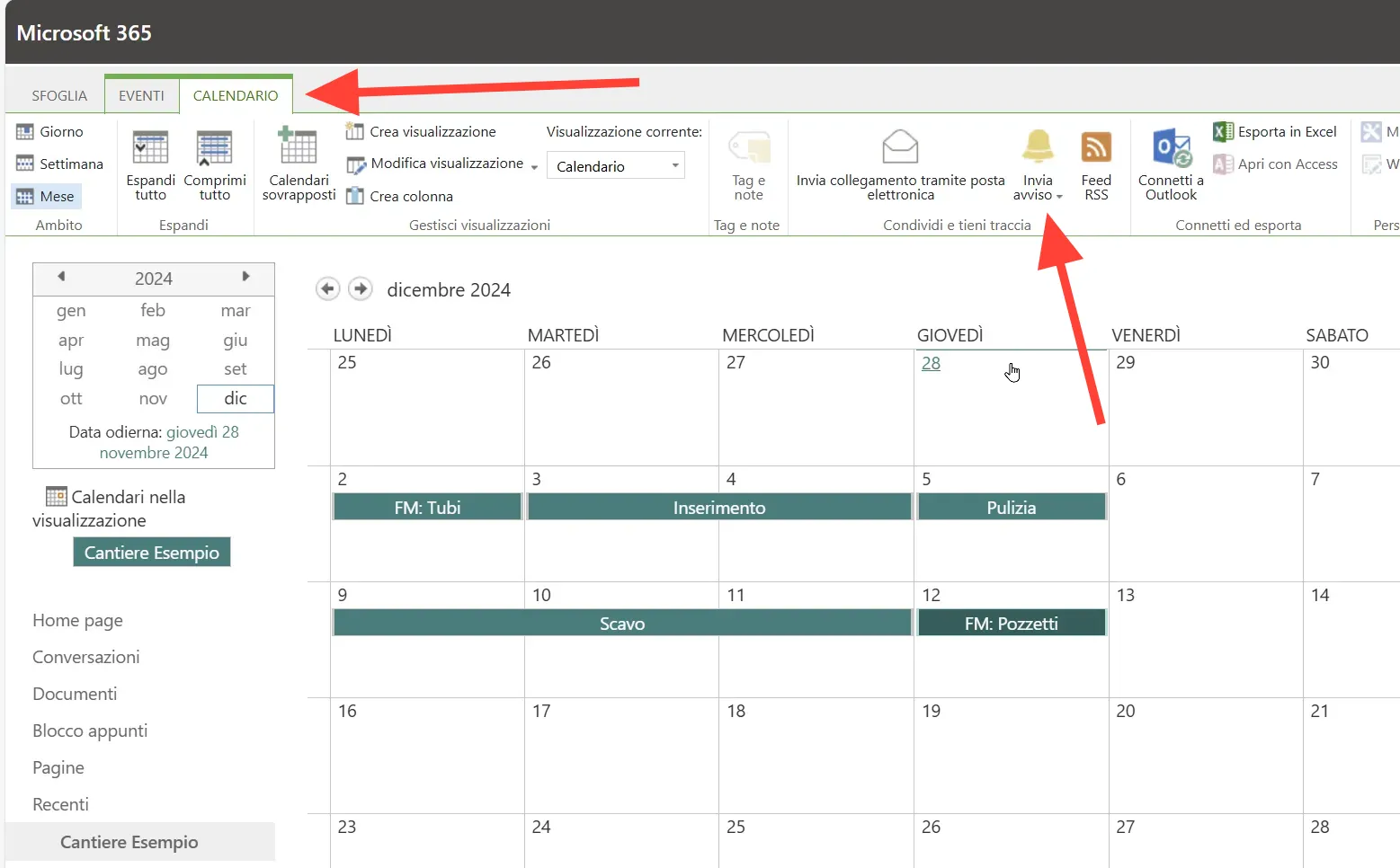SharePoint-Registerkarte „Kalender